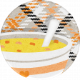 Soup's On Element round sticker bowl