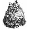 Feathers And Fur Element vintage sticker cat
