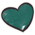 Fancy A Cup Sticker heart 2 green