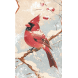 Winter Woods Vintage Ephemera Cardinal