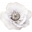Evergreen flower white rhinestone