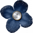 Evergreen Navy Blue Flower