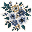 Evergreen Glitter Flower Sticker