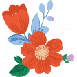 Countryside Red Flowers Illustration 