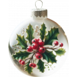 Christmas Glass Holly Ornament 3