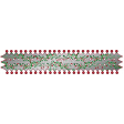 Christmastide Red Silver Metallic Textured Diamond Border with Holly Element
