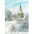 Vintage Winter Snowy Church Landscape Element