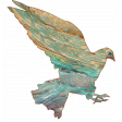 Vintage Winter Flying Textured Dove Element