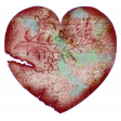  Lace and Satin Multicolor Torn Heart Element
