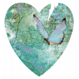 Lace and Satin  Butterfly Textured Heart Element