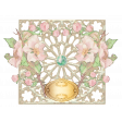 Lacy Square Doily With Wild Roses Element