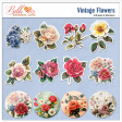 Vintage Flowers Stickers and Brads