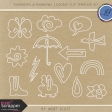 Raindrops & Rainbows - Clip Doodle Template Kit