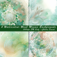 Watercolour Wash Green Mosaic Backgrounds