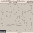 USA State Doodle Outlines