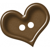 Sweet Valentine Elements- Brown Heart Button
