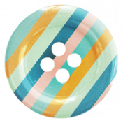 Hello- Striped Button