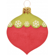 Christmas In July- CB- Red and Green Teardrop Ornament