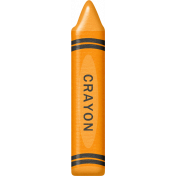 School Fun- Crayon- Orange