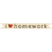 School Fun- Word Art- I Don't Love Homework 