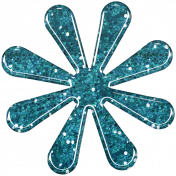 Sofia Glitter Flower- Blue