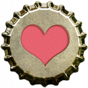 Bottle Cap- Pink Heart