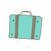 Teal Suitcase Sticker