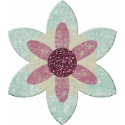 Malaysia Chipboard Flower 03- Blue & Purple