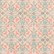 Damask 1- Blue & Pink