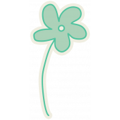 Road Trip- Teal Flower Sticker