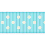 Medium Ribbon- Polka Dots 01- Aqua & White