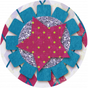 Paper Glitter Flower- Pink & Blue