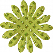 Paper Flower 01- Green Glitter