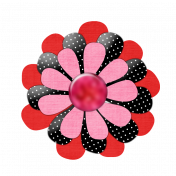 Pink Red Black Flower