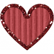 Cardboard Glitter Heart- Red- Small