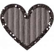 Cardboard Glitter Heart- Gray