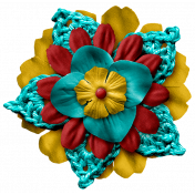 Arrgh!- Teal Stacked Flower