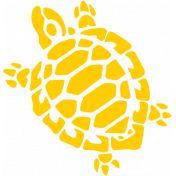 Sand & Beach- Yellow Turtle- Nautical Stamp
