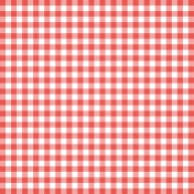 Grandma's Kitchen- Coral Gingham Paper