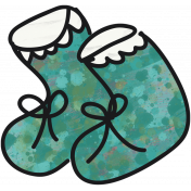 Tiny, But Mighty- Teal Baby Booties Doodle