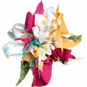 Tiny, But Mighty Multi Colored Fabric Flower 02