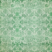 Green Floral Fabric Paper