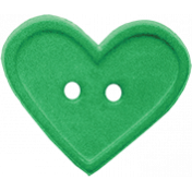 Quilted With Love- Green Heart Button