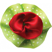 Red and Green Ribbon Flower