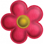 Quilted With Love- Modern- Red Stitched Felt Flower