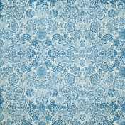 Quilted With Love- Modern Blue Floral Fabric Paper