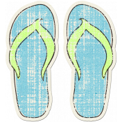 Tropics Sticker Flip Flops Blue