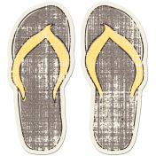 Tropics Sticker Flip Flops Gray