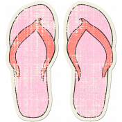 Tropics Sticker Flip Flops Pink 01