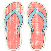 Tropics Sticker Flip Flops Pink 02